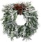 24 Inch Flocked Pre-lit Snowfall Creek Christmas Wreath (Green) 9"D x 26"W x 26"H